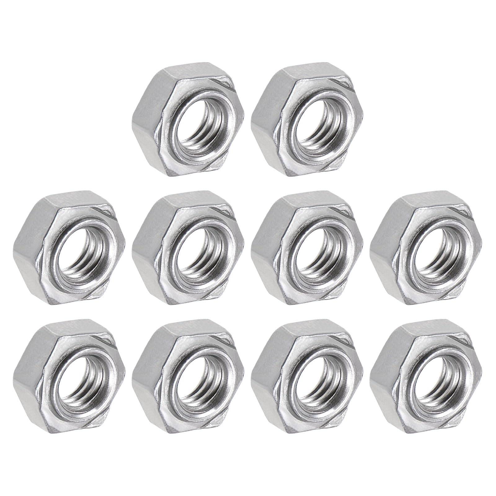 METALLIXITY Hex Weld Nuts Steel (5/16-18Thread Size) 20Pcs, Carbon Steel Hexagonal Nuts - for Machinery Industry, Home Furniture Repair