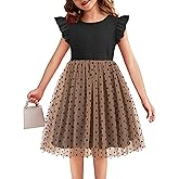 Flypigs Toddler Tutu Dress Girls Ruffle Tulle Dresses Cute Summer Party Princess Sundress for 2-7Y