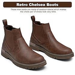 Jousen Mens Boots Retro Chelsea Boots Mens Casual