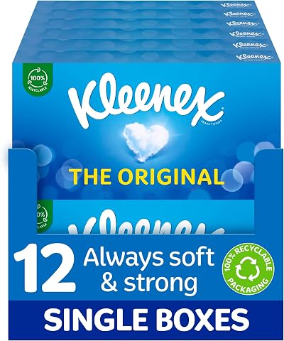 Kleenex Original Facial Tissues 12 Pack Box - Soft Cotton Touch