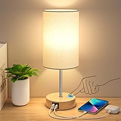 AKASUKI Table Lamp for Bedroom, 3 Way Dimmable