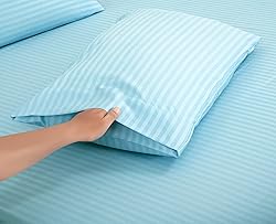 ROYALE LINEN Striped Bed Sheet Set - Brushed