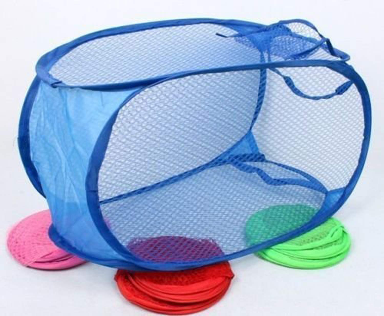 Meenamart Mesh PopUp Laundry Bag, Foldable and Portable, Reinforced Carry Handles, Includes