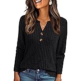 AUTOMET Women's Long Sleeve Henley Shirts Fall Lightweight Sweaters Dressy Casual Tunic Tops Fashion Clothes 2026