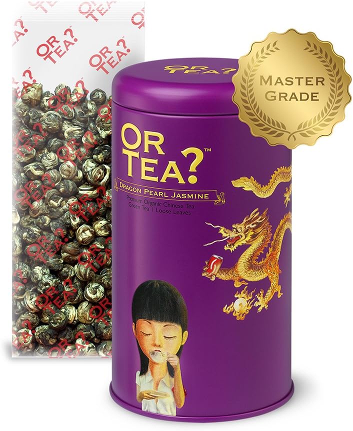 Or Tea Organic Dragon Pearl Jasmine Tin Canister