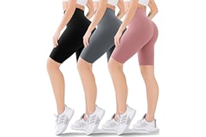Blisset 3 Pack Women's Active Shorts - 3”/5”/8”High Waist Tummy Control No See -Through for Cycling Jogging Gym Workouts