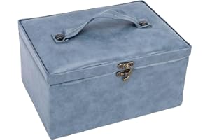 Cryfokt Sewing Basket Portable Multi Functional Storage Box Organizer for Sewing Enthusiasts, Blue, 9.4 X 6.9 X 4.8in, Home O