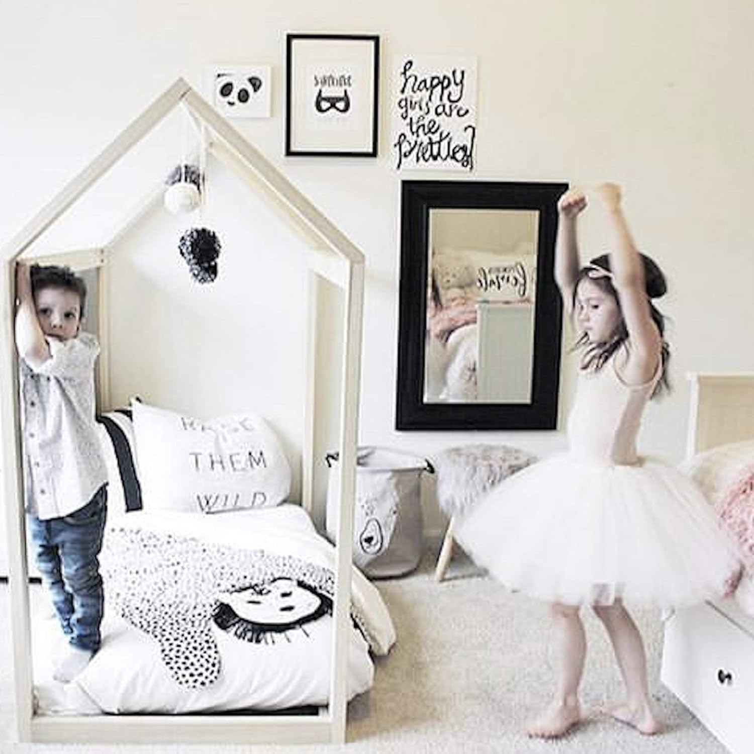 kids wooden house bed