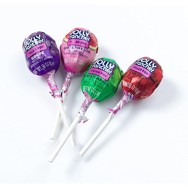 JOLLY RANCHER FILLED POPS ASSORTED FRUIT FLAVORED CANDY BOX, HALLOWEEN CANDY, 56 OZ (100 PIECES)