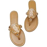katliu Women's Flat Sandals Flip Flop Thong Sandals Cute Dressy Sandals