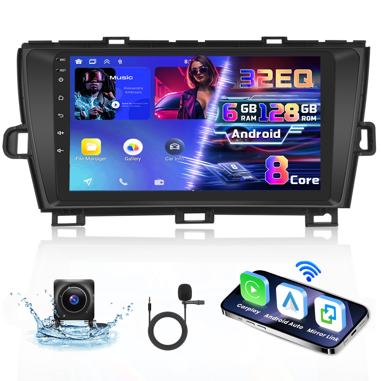 Roinvou 8 Cores 6 128G Android Radio Upgrade For Toyota Prius 2010 2015 