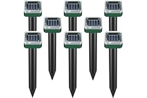 AMIAEDU Mole Repellent Solar Powered 8 Pack, Waterproof Vole Chipmunk Repellent Outdoor,Ultrasonic Gopher Mole Repellent for Lawn Garden, Mole Deterrent,Groundhog Repeller, Snake