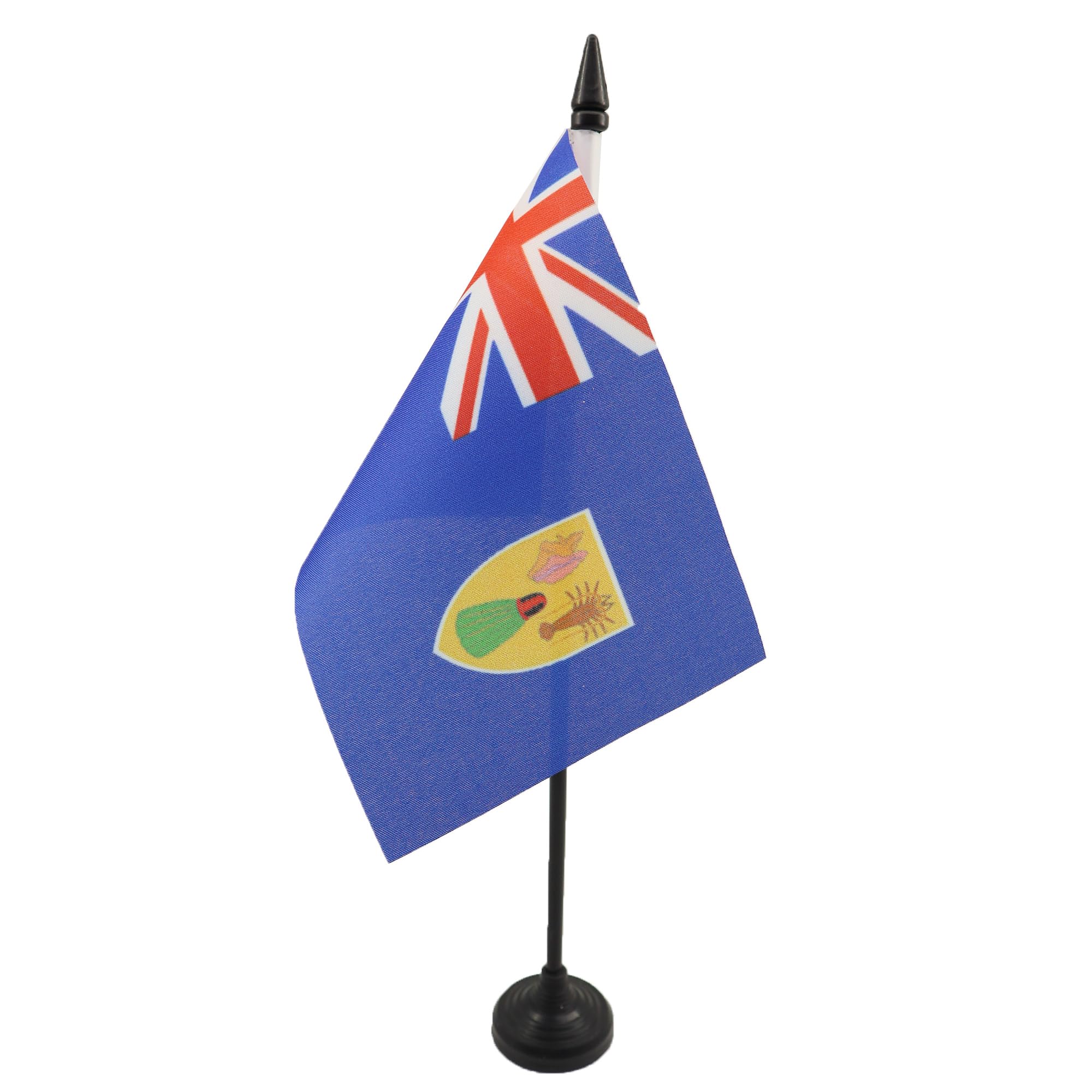 AZ FLAG - Turks and Caicos Islands Table Flag 4'' x 6'' - Turks and Caicos Islander Office Mini Banner 100% Polyester 15 x 10 cm - Mini Desk Flag with 10'' Pole and Black Plastic Base โ image 1