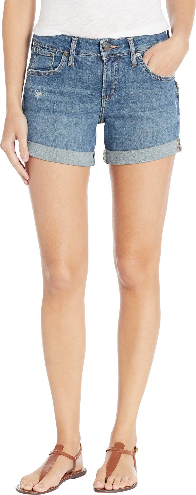 silver boyfriend shorts