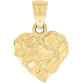 Jewels By Lux 14kt Yellow Gold Womens Nugget Heart Charm Pendant