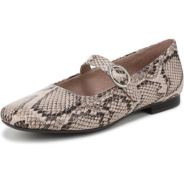 Amazon.com | Naturalizer Women's Connie Mary Jane Flat Beige Multi