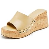 STYVELLA Women's Platform Wedge Sandals, Slip On Open Toe Slides | 2.95" Platform, Non-Slip Casual Comfort Wedge Heels For Dressy Occasions
