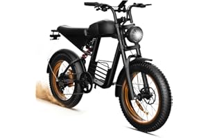 YUCHETX Electric Bike for Adults with Peak 1600W Peak Motor,Max Speed 35MPH,Up to 60Miles,Moped ebikes with 18.9AH Battery,20" Fat Tire Adult Electric Bicycle,Shipped from USA Warehouse