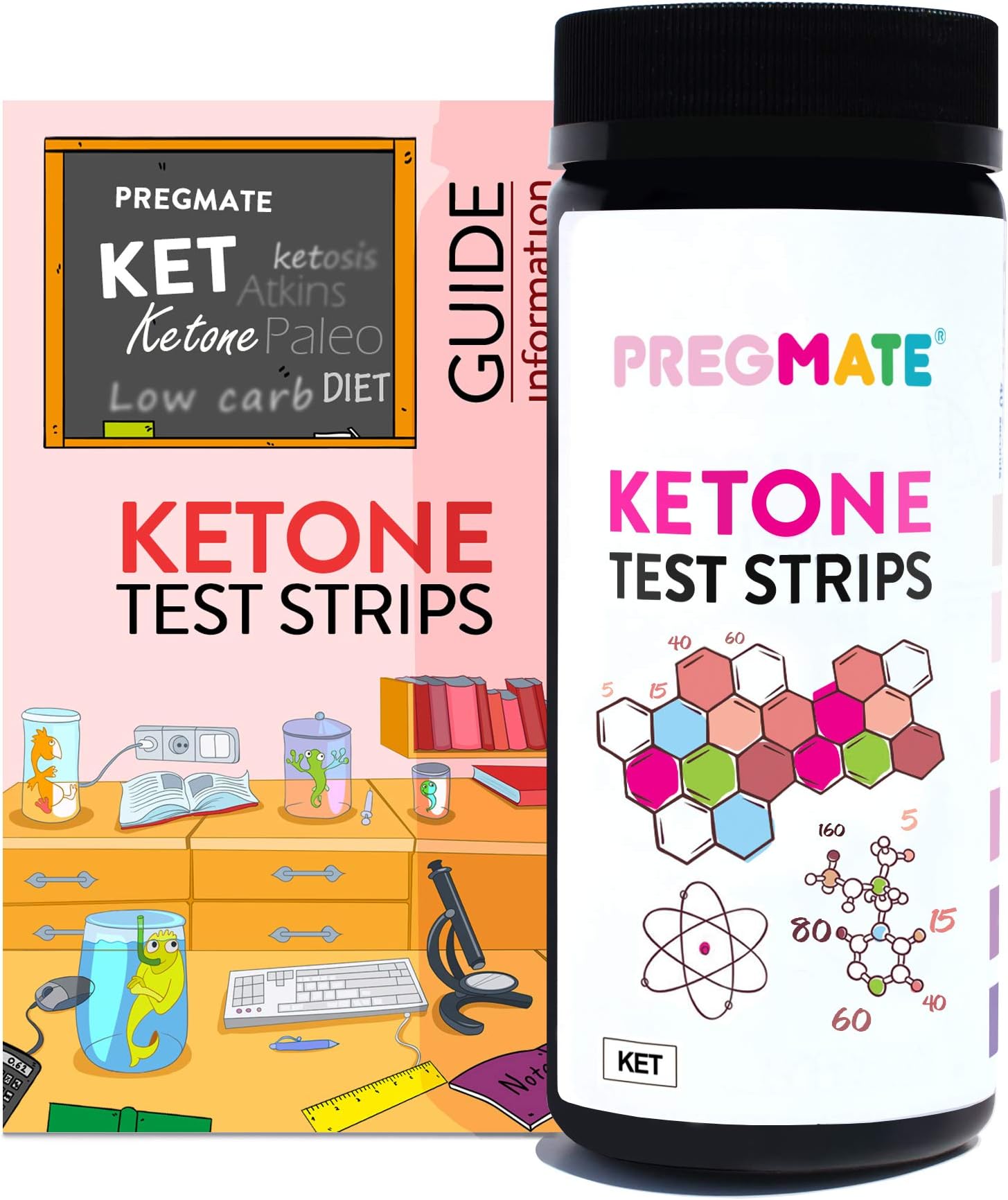 PREGMATE 50 Ketone Test Strips for Paleo Ketogenic Low Carb Dieters (50 Tests)