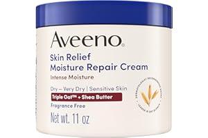 Aveeno Skin Relief Intense Moisture Repair Body Cream with Triple Oat & Shea Butter Formula, Helps Heal, Repair & Restore Very Dry Skin with Long-Lasting Moisture, Fragrance-Free, 11 oz