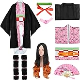 MEEZY 13 Pcs Japanese Anime Kimono Outfits Halloween Cosplay Costume for Adults
