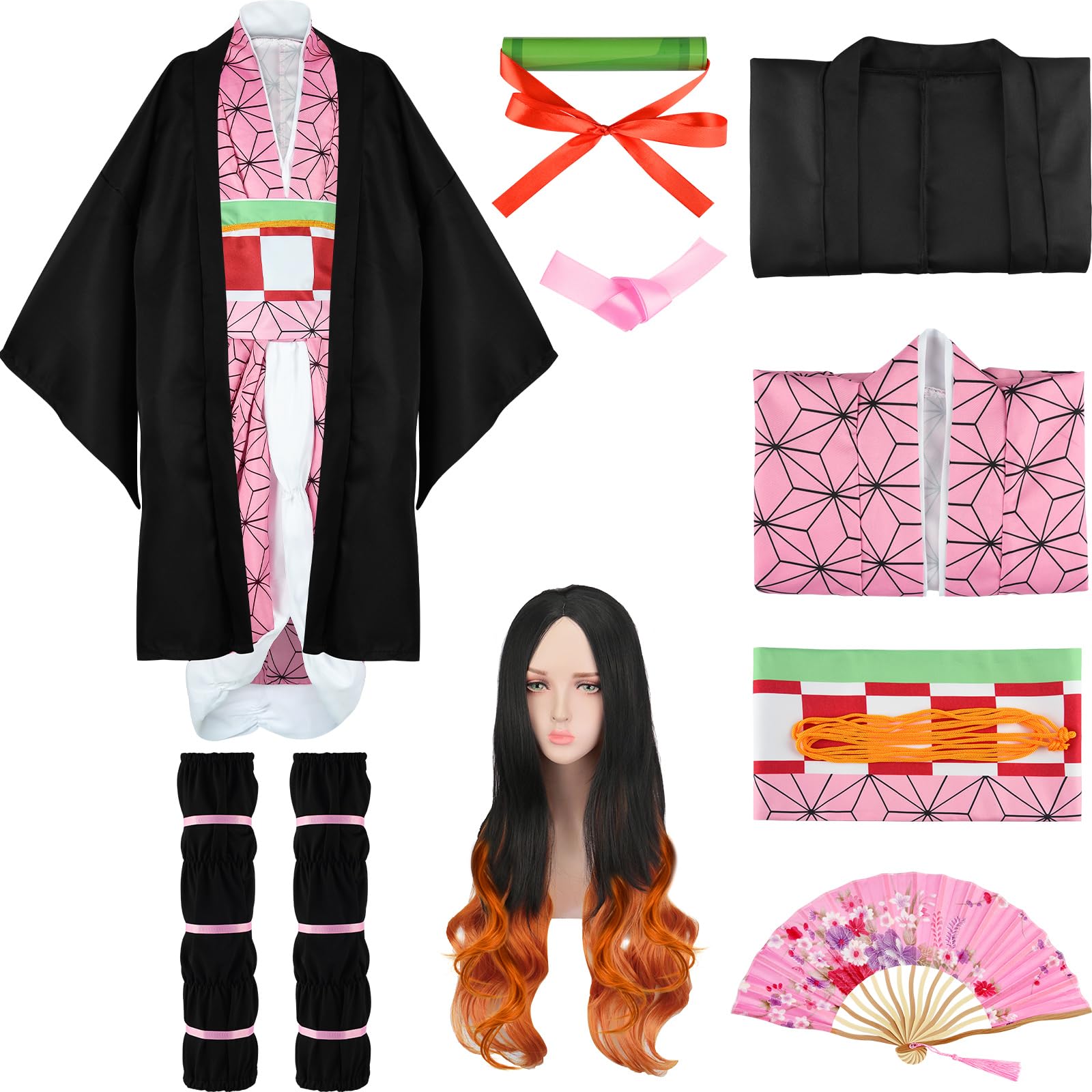 Photo 1 of MEEZY 13 Pcs Japanese Anime Kimono Outfits Halloween Cosplay Costume for Women