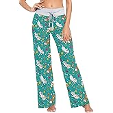 XUWU Women Pajama Pants Sleepwear Comfy Casual Palazzo Lounge Pants Wide Leg
