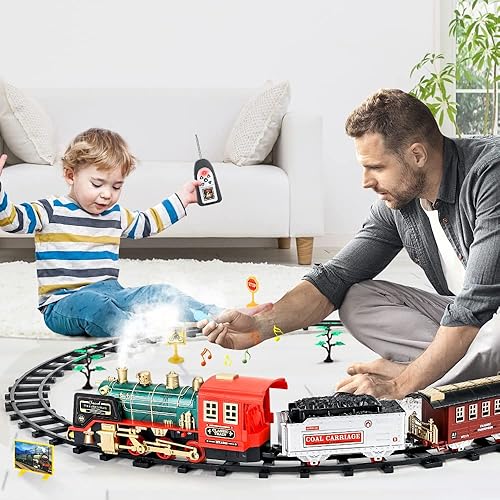 Remote Control Train Set Electric R/C Train Toy for Kids w
