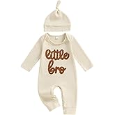 allshope Newborn Baby Boy Fall Outfit Romper Mama Mini Embroidery Long Sleeve Crew Neck Jumpsuit Bodysuit Infant Clothes