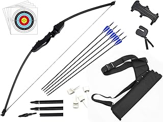 dostyle Recurve Pfeil und Bogen Set Outdoor Bogenschießen Jagd Schießscheiben Training Langbogen mit Pfeilköcher (40 LB)