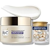 RoC Crepe Repair Anti Aging Daily Face Moisturizer & Neck Firming Cream (1.7 oz) + RoC Retinol Wrinkle Smoothing Capsules (7 CT), Skin Care Routine for Women and Men