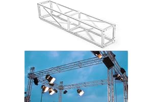Tandefio Square 8" x 8" Box Truss Silver Trussing Aluminum Lighting Stage Truss with Hardware, 500 Pounds Load Capacity(1 Meter/ 3.28ft)