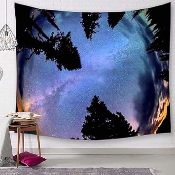 Tsda Black Starry Night Sky Tapestry Wall Hanging Art Starry Night Tapestry For Living Room Bedroom Dorm Home Decor Black Starry Night Sky