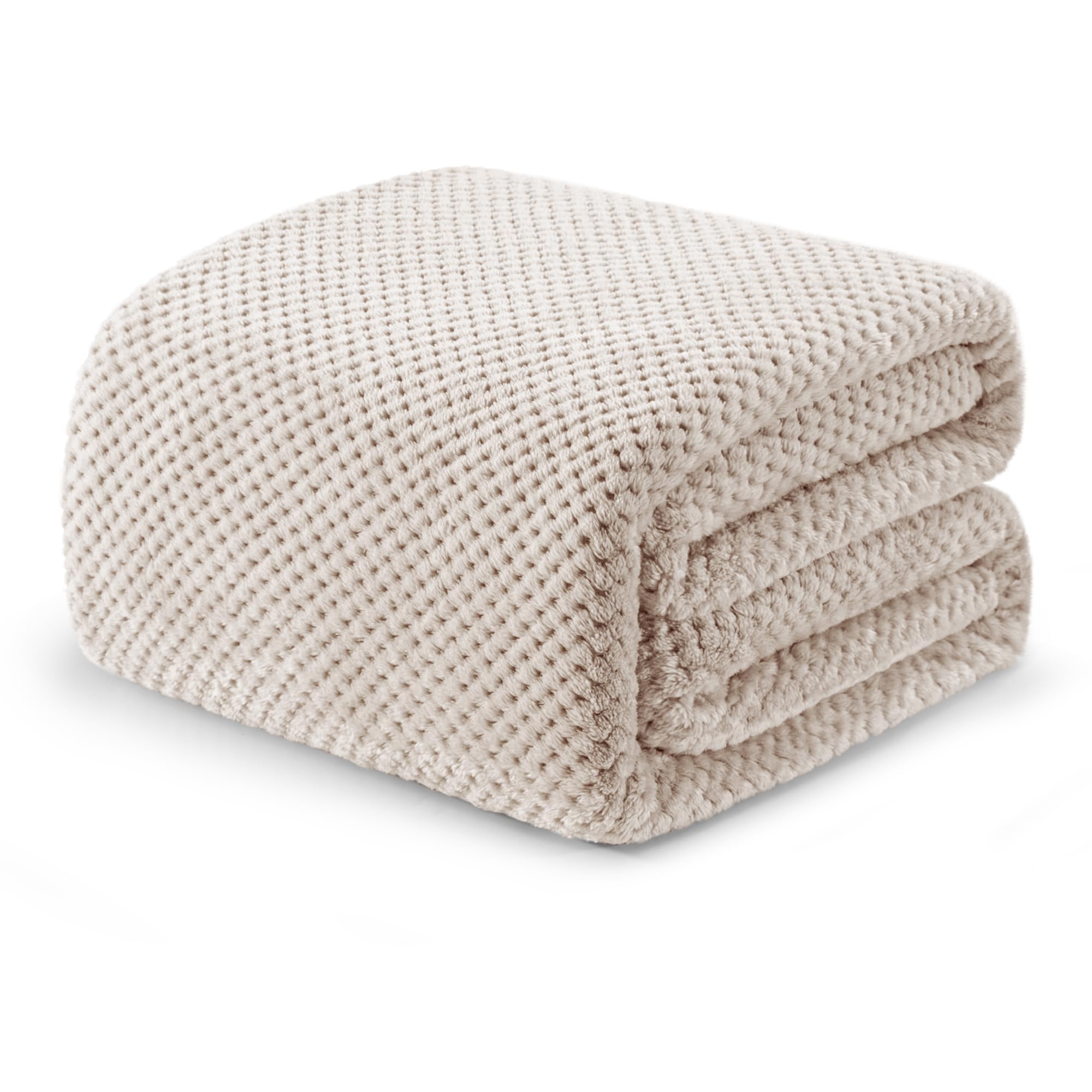 Exclusivo Mezcla Fleece Bed Blanket King Size, Super Soft and Warm Blankets for Couch, Sofa and Bed Waffle Textured, Cozy, Fuzzy and Lightweight, Camel, 230x265 CM