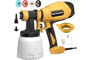 WIBENTL HVLP Paint Sprayer, Electric Spray Paint Gun, 3 Modes & 4 Barss Nozzles, with Cleaning & Blowing Joints, Variable Flow Control, for Doors, Fences, Furniture, Wall, Cabinet, Garden Chairs, etc.