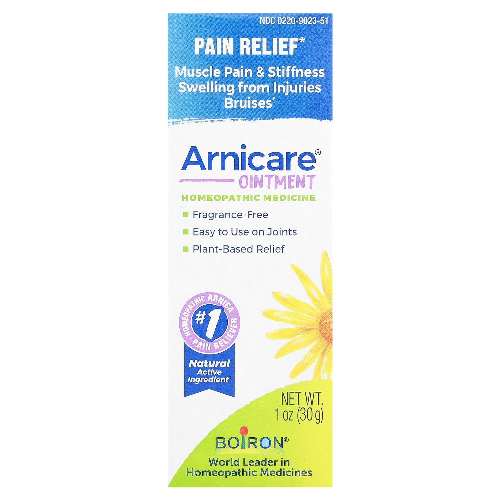 Boiron Arnicare Ointment for Relief of Joint Pain, Muscle Pain, Muscle Soreness, and Swelling from Bruises or Injury - Non-greasy and Fragrance-Free - 1 oz