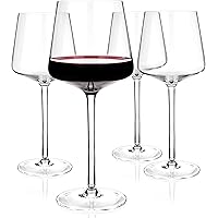 Luxbe - Crystal Wine Glasses 20.5-ounce, Set of 4 - Red or White Wine Large Glasses - 100% Lead Free Glass - Pinot Noir - Bur