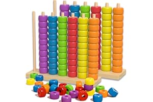 2026 Color Stack Game, Wooden Colour Sorting Stack Challenge Game for 2 Players, Stack Solve Set with Racks, Rings, Cards (1P