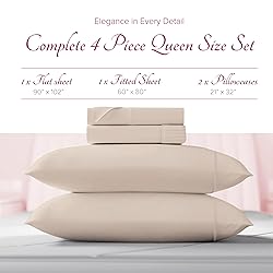Carressa Linen 100% Egyptian Cotton Sheets Queen