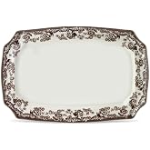 Spode Delamere Rectangular Porcelain Platter - White Serving Dish for Roasts, Appetizers, Desserts, Dinner Events, Holiday Entertaining, Refined Table Presentation &amp; Timeless Classic Design