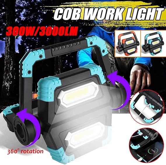 LAMP-XUE 300W COB LED-Flutlicht USB-Lade 3000LM Punkt-Arbeits-Lampe im