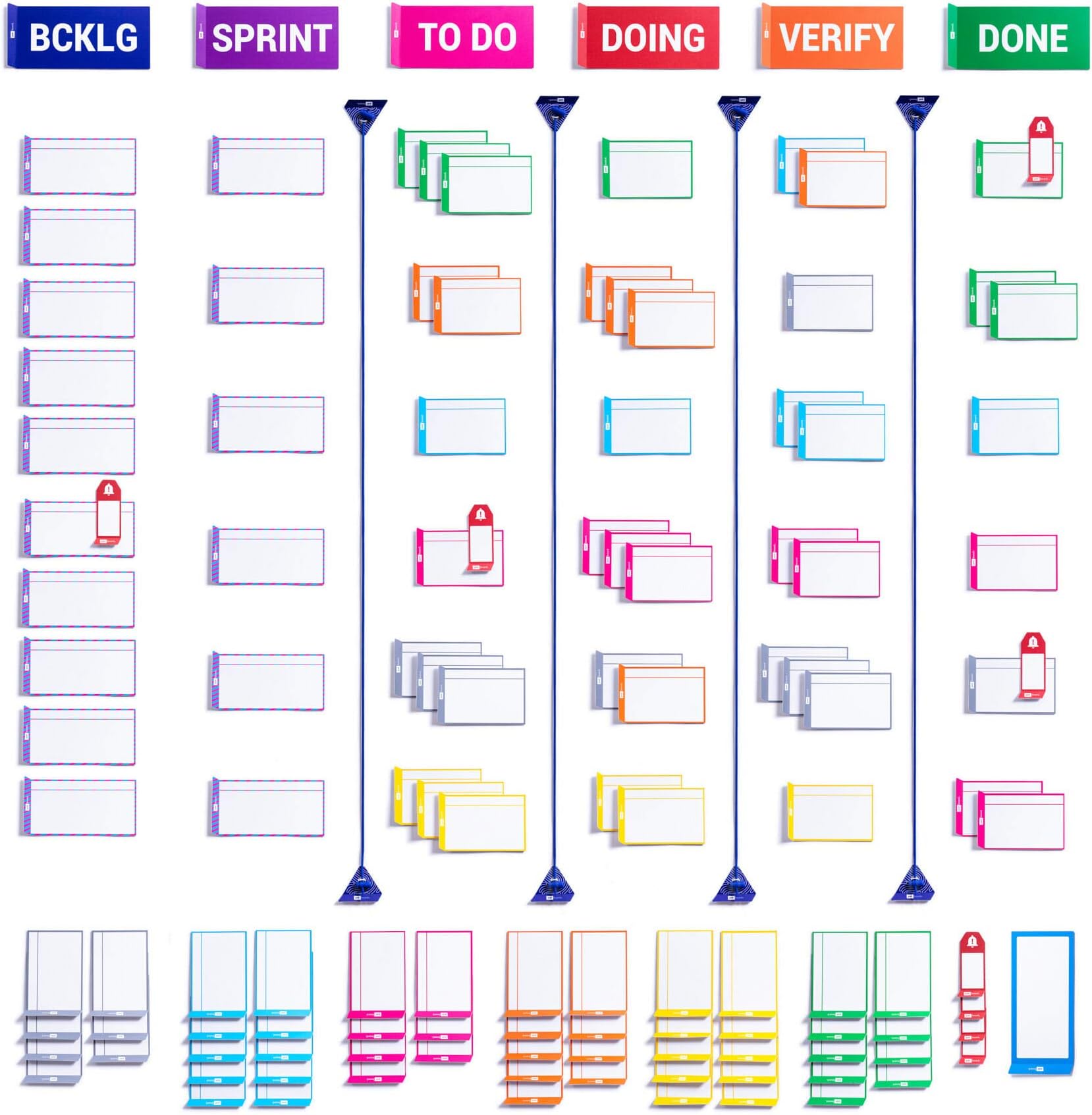 PATboard Scrum Board and Kanban Board Complete Toolkit Magnetic - Eco Version