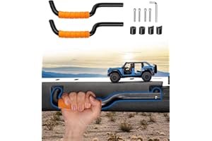 Sunsdrew Bronco ONLY Fit Front Roll Bar Grab Handles for 2021 2022 2023 2024 2025 Ford Bronco 2/4 Door,Upgraded Non-Slip Aluminum Orange Grip Door Handles Bronco Interior Accessories