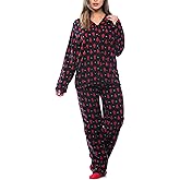 #followme Printed Microfleece Button Front PJ Pant Set with Socks