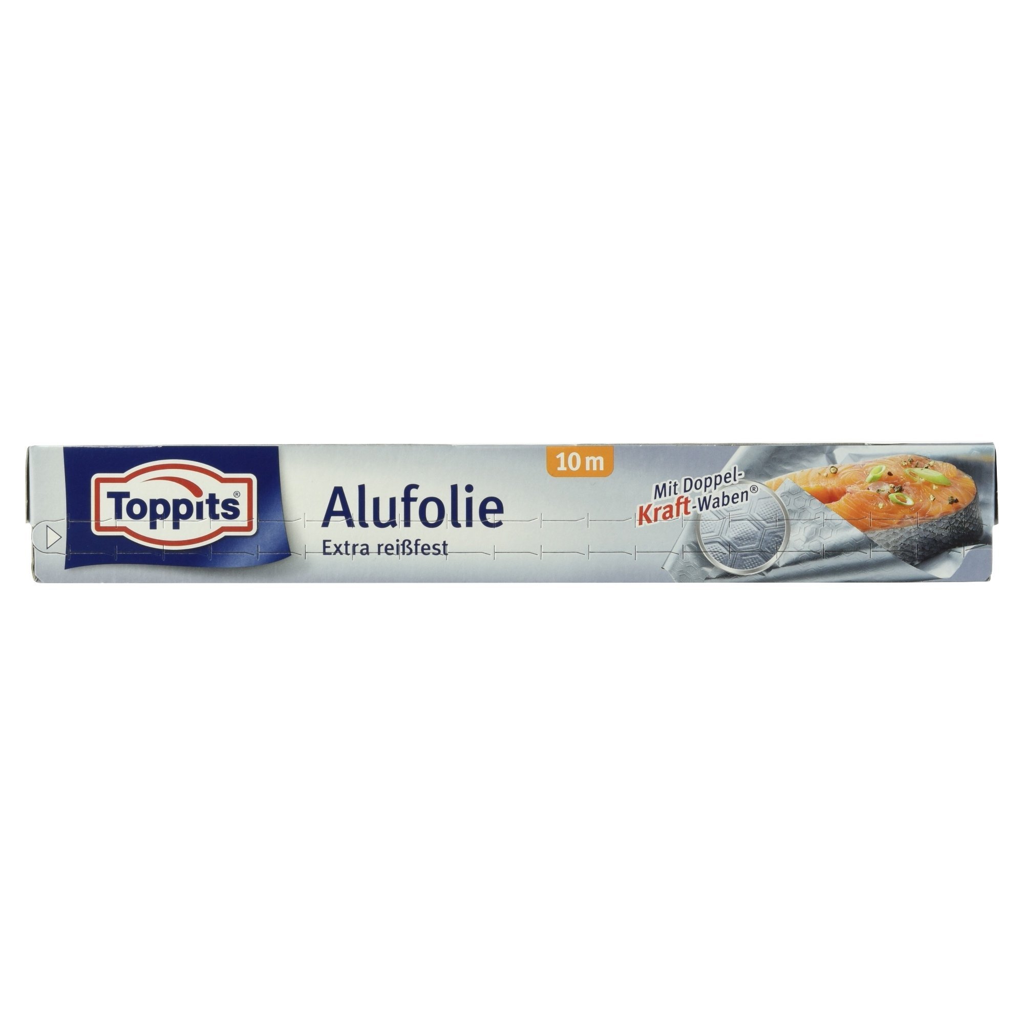 Toppits Aluminium Foil 10 m x 29.5 cm, Dispenser Box, Double Strength, Honeycomb, Pack of 1