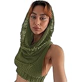 Women Knitted Hoodie Sweater Vest Sexy Sleeveless Hollow Out Hooded Crop Top Streetwear Rave Oufit