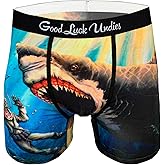Good Luck Undies Men's Fish and Ocean Animal Boxer Brief Underwear