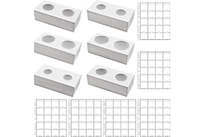 FRIMOONY 300 Cardboard Coin Holders In 6 Assorted Sizes, with 6 Sheets Coin Pocket Pages, for Coin Collection