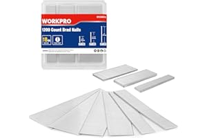 WORKPRO 1200 Count 18 Gauge Brad Nails, (3/4,1-1/4＂,2＂), Universal Brad Nail Gun Nails for Pneumatic & Electric Brad Nailers