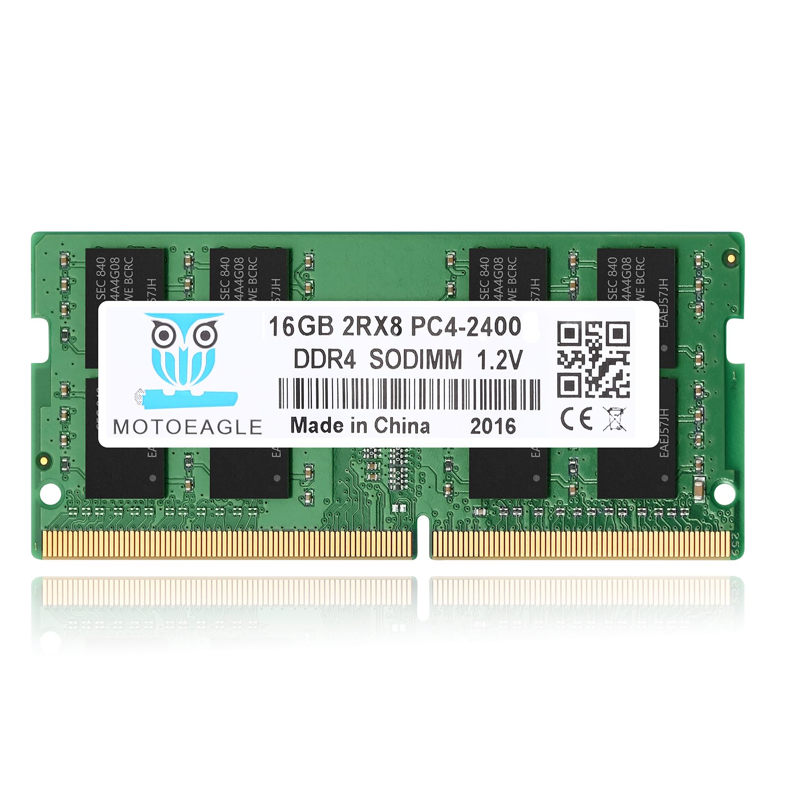 16GB DDR4 2400MHz SODIMM 2RX8 PC4-19200 (PC4-2400T) CL17 Non-ECC Laptop RAM Memory Module